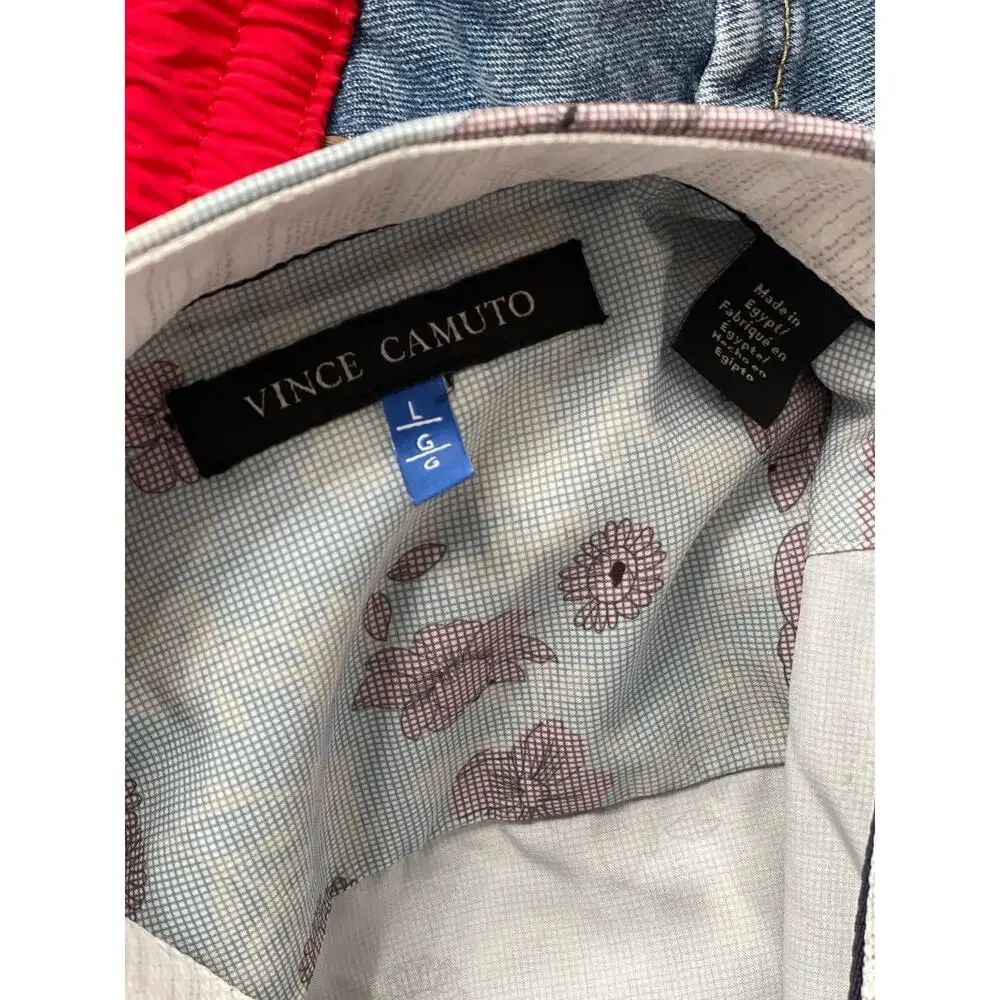 NWT Vince Camuto Men’s Floral Short Sleeve Button Down Shirt Sz L Style 2.0